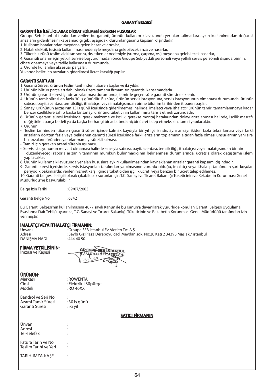 ROWENTA SILENCE FORCE UPGRADE RO4627 User Manual | Page 64 / 69