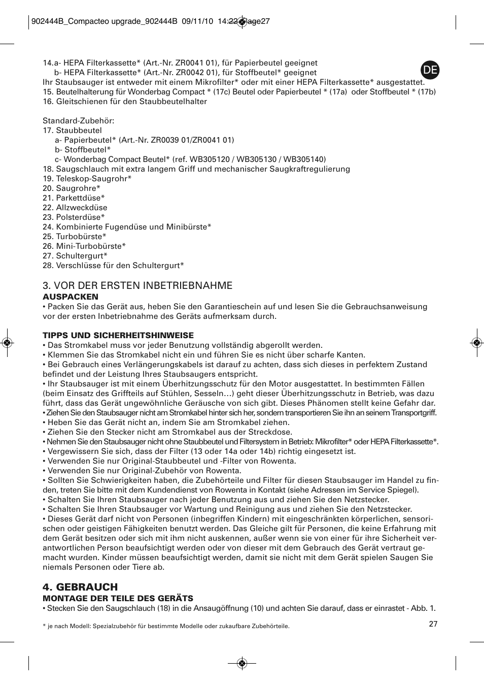 ROWENTA COMPACTEO UPGRADE RO1795 User Manual | Page 32 / 112