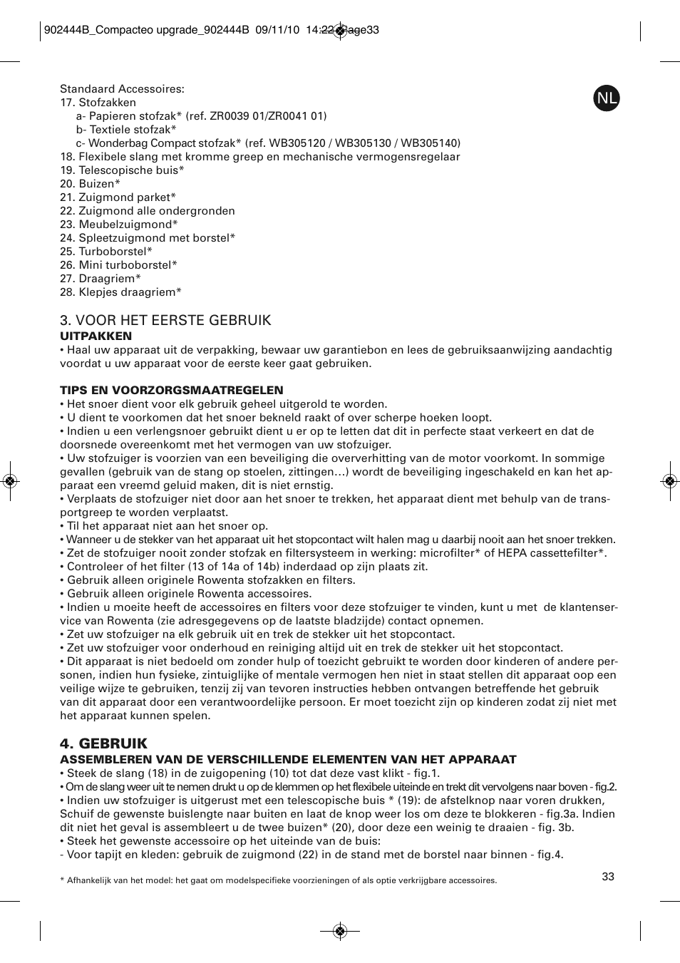 ROWENTA COMPACTEO UPGRADE RO1795 User Manual | Page 38 / 112