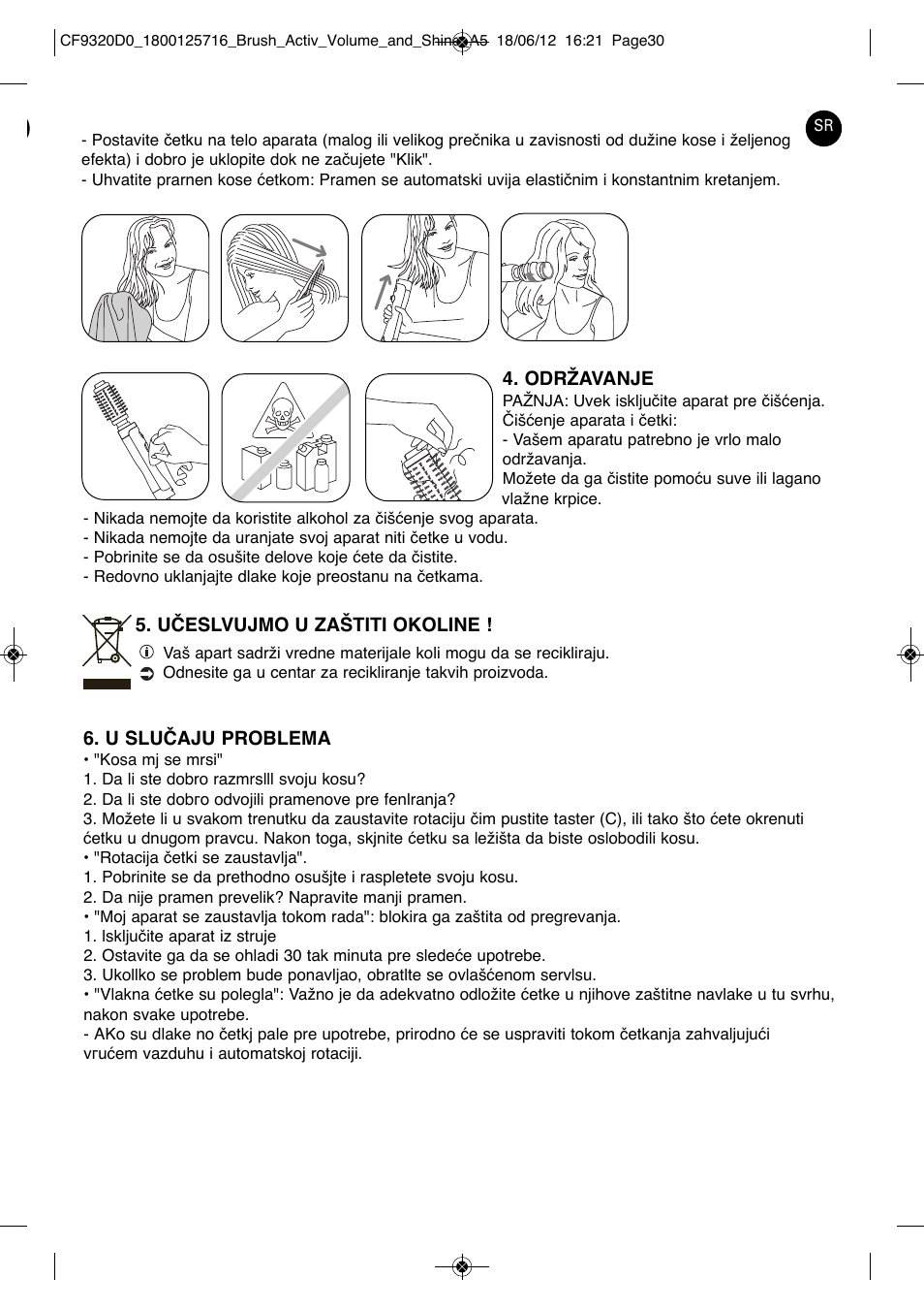 ROWENTA BRUSH ACTIV VOLUME & SHINE CF9320 User Manual | Page 30 / 122