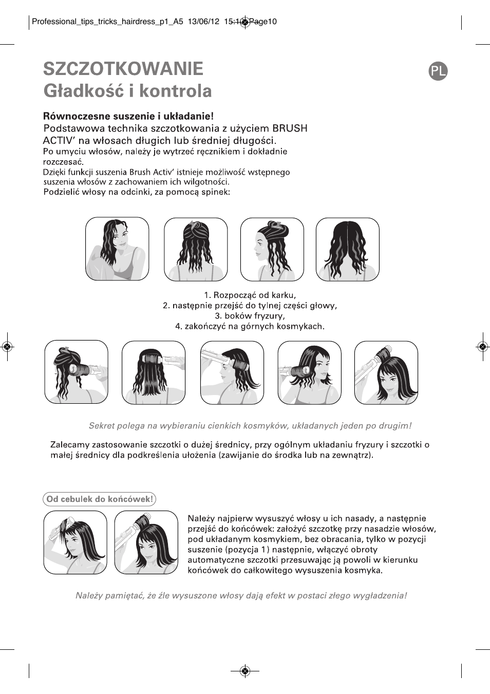 ROWENTA BRUSH ACTIV VOLUME & SHINE CF9320 User Manual | Page 66 / 122