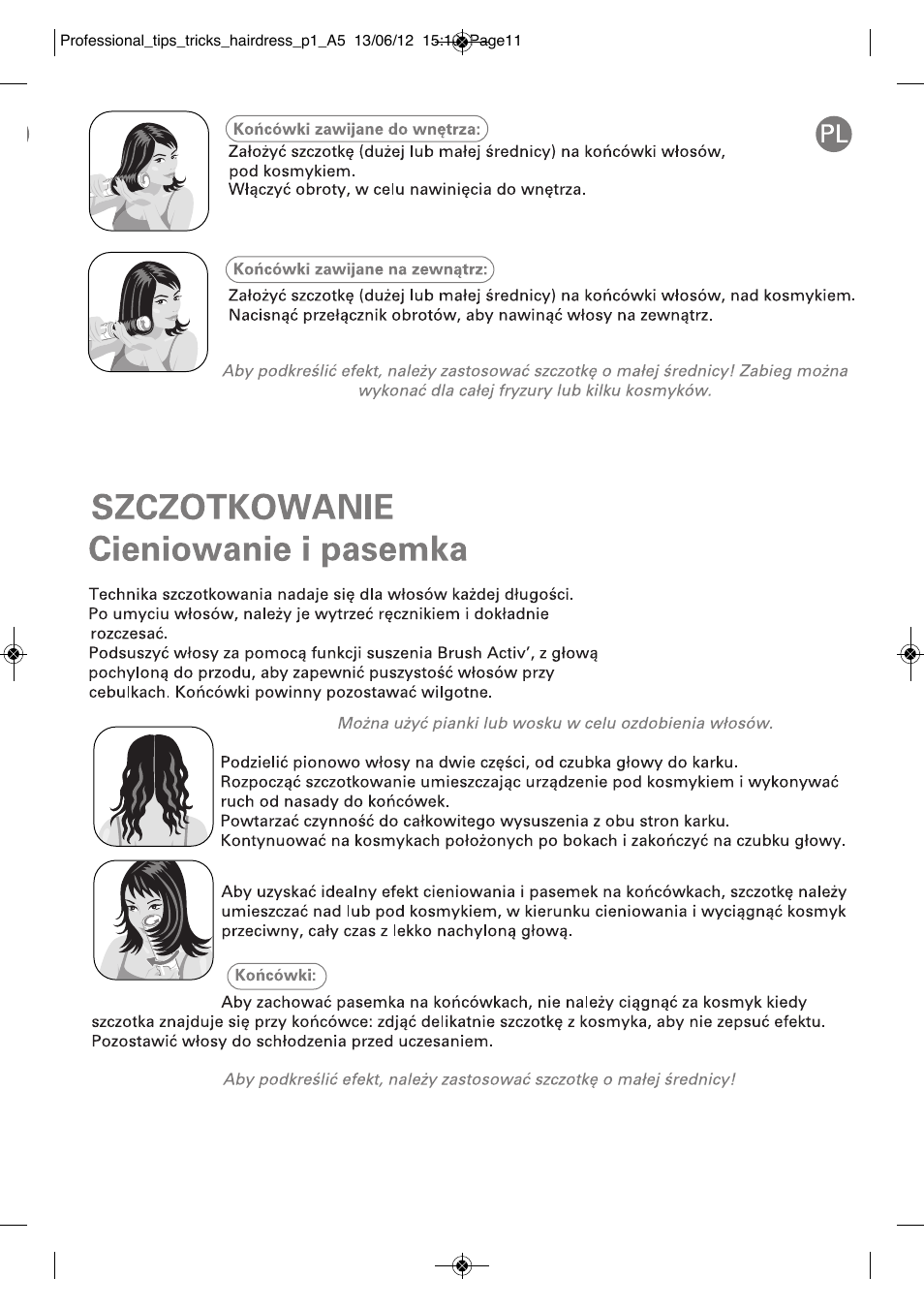 ROWENTA BRUSH ACTIV VOLUME & SHINE CF9320 User Manual | Page 67 / 122