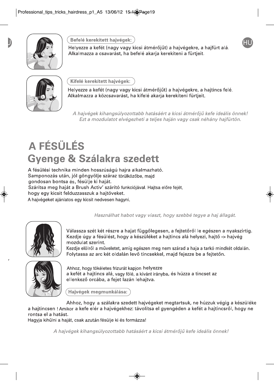 ROWENTA BRUSH ACTIV VOLUME & SHINE CF9320 User Manual | Page 75 / 122