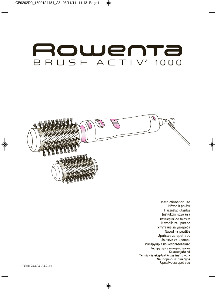 ROWENTA STYLER CF9202 User Manual | 7 pages