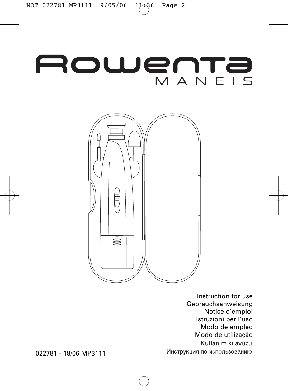 ROWENTA MANEIS MP3111 User Manual | Page 2 / 30