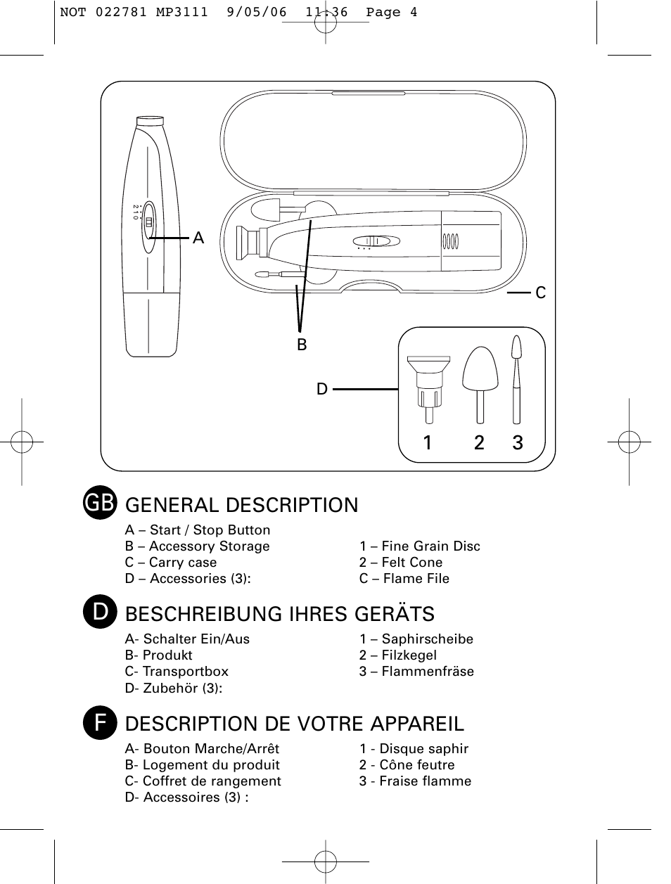 ROWENTA MANEIS MP3111 User Manual | Page 4 / 30