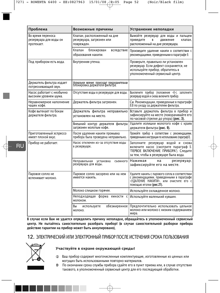 ROWENTA ESPREMIO ES6400 User Manual | Page 48 / 96