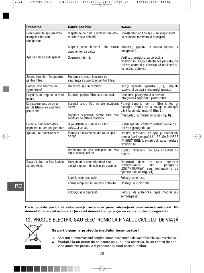 ROWENTA ESPREMIO ES6400 User Manual | Page 72 / 96