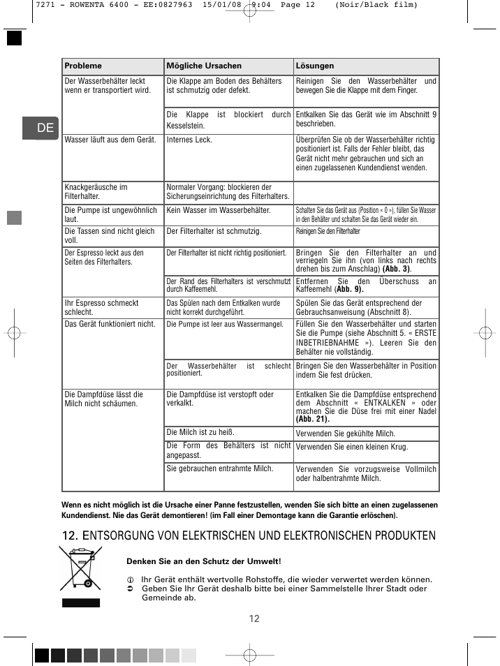 ROWENTA ESPREMIO ES6400 User Manual | Page 8 / 96