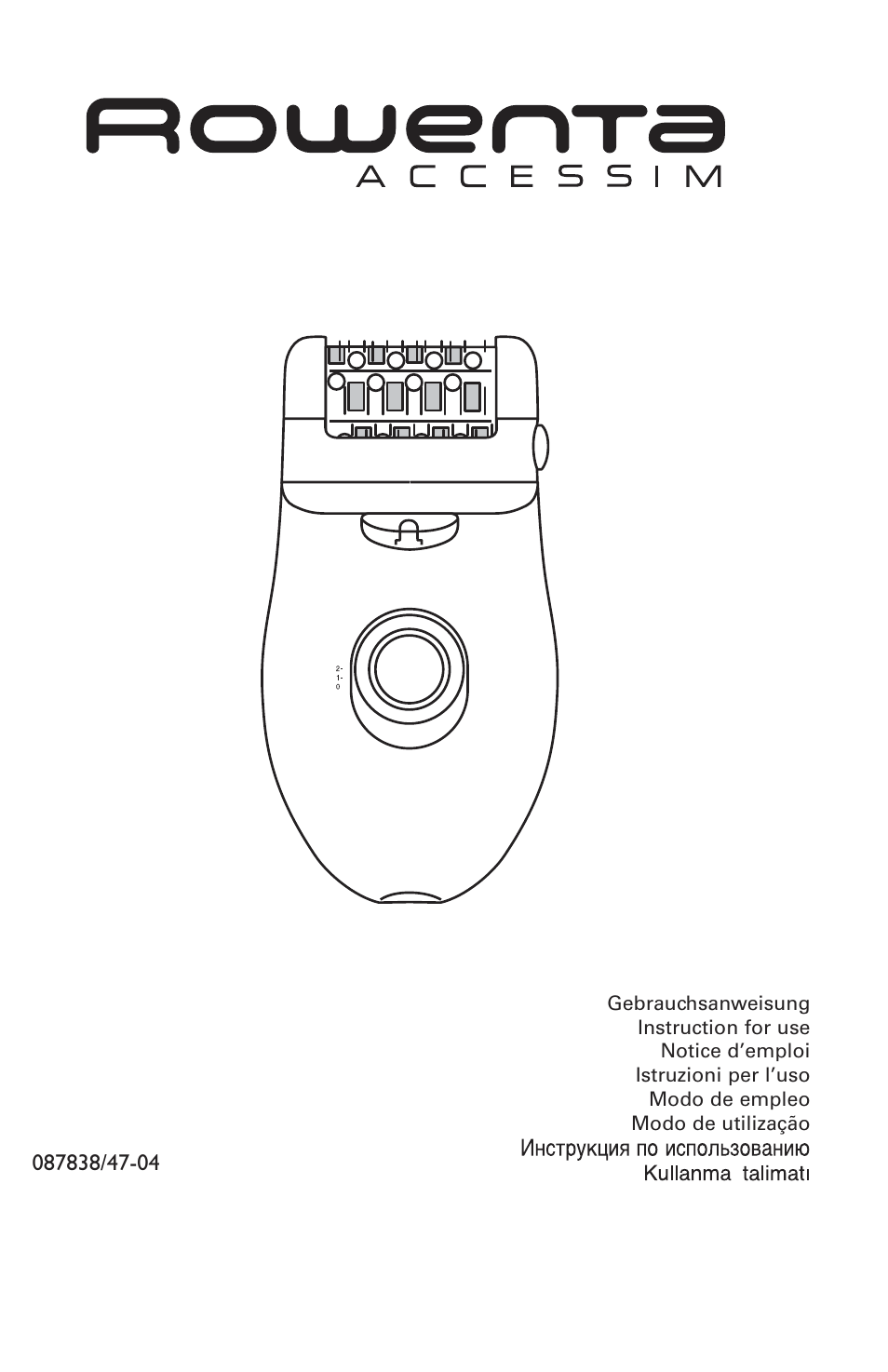 ROWENTA ACCESSIM BODY AND CARE EP8650 User Manual | 58 pages