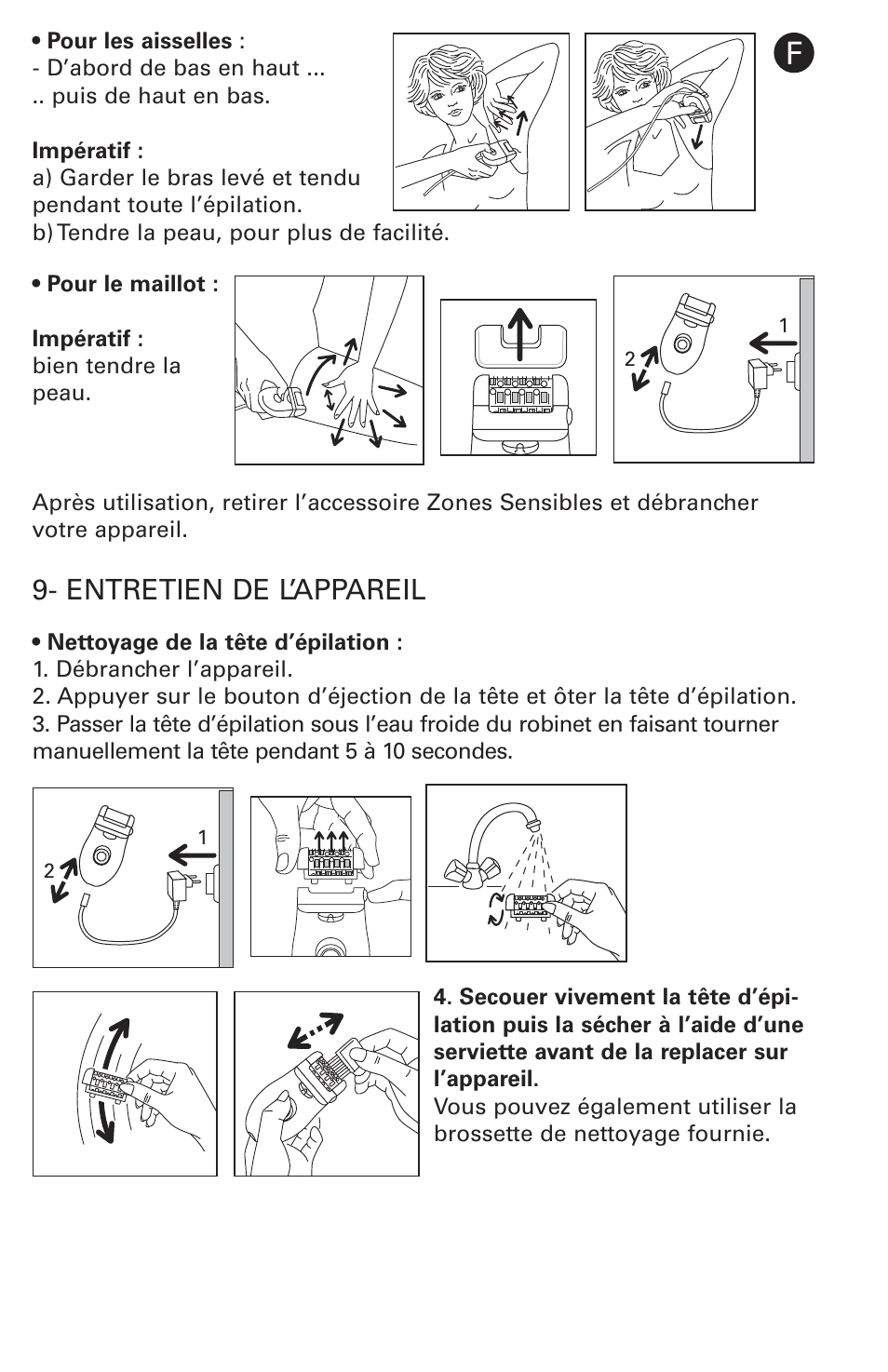 Entretien de l’appareil | ROWENTA ACCESSIM BODY AND CARE EP8650 User Manual | Page 22 / 58