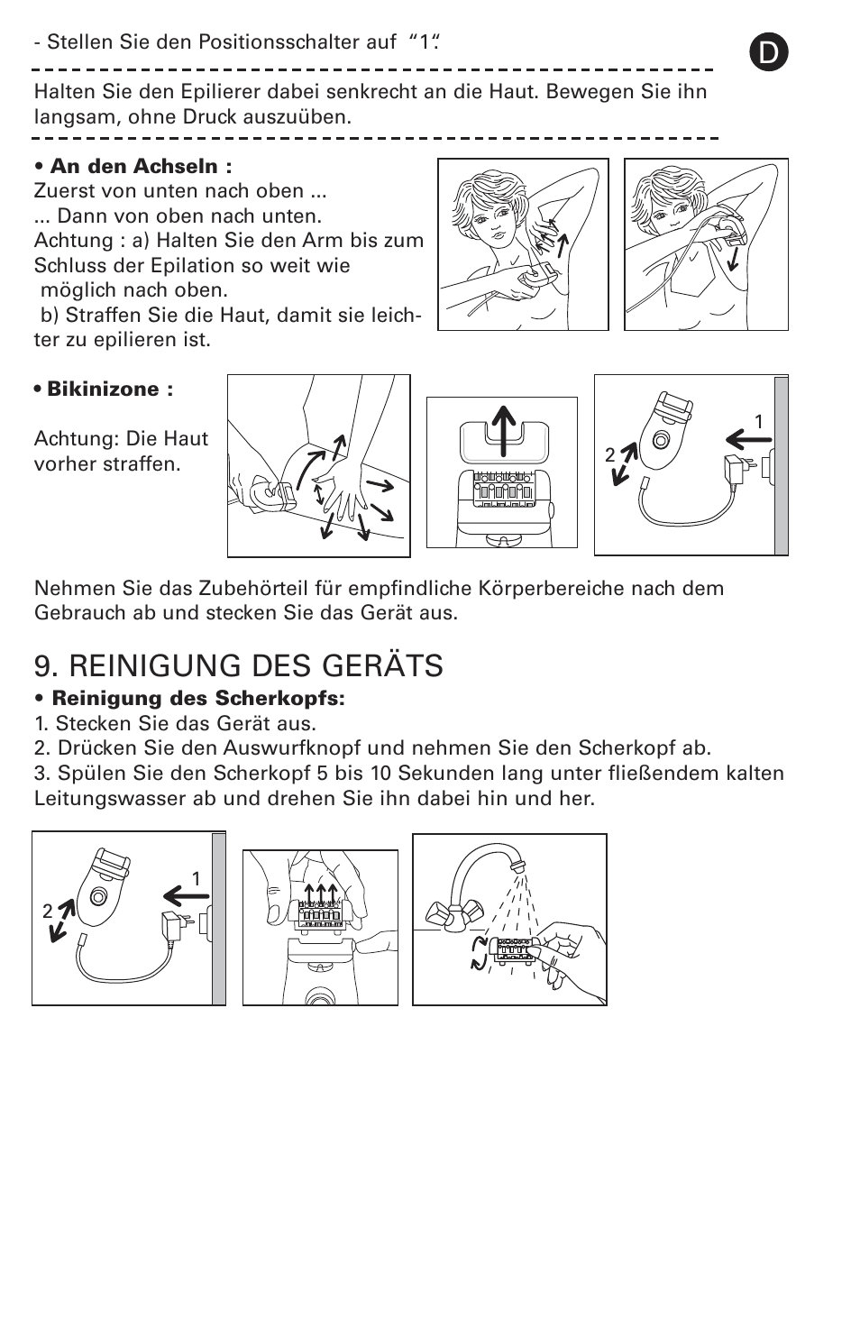 Reinigung des geräts | ROWENTA ACCESSIM BODY AND CARE EP8650 User Manual | Page 8 / 58