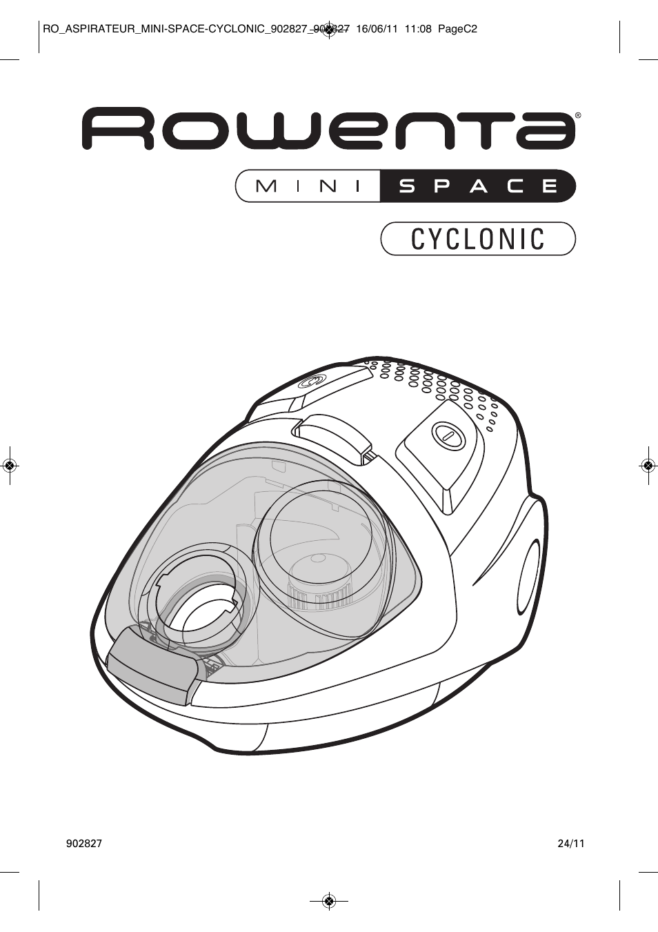 ROWENTA MINI SPACE CYCLONIC RO3349 User Manual | 64 pages