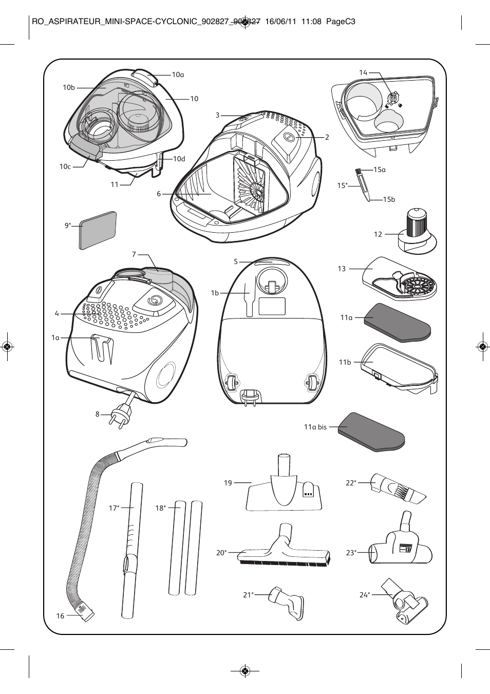 ROWENTA MINI SPACE CYCLONIC RO3349 User Manual | Page 2 / 64