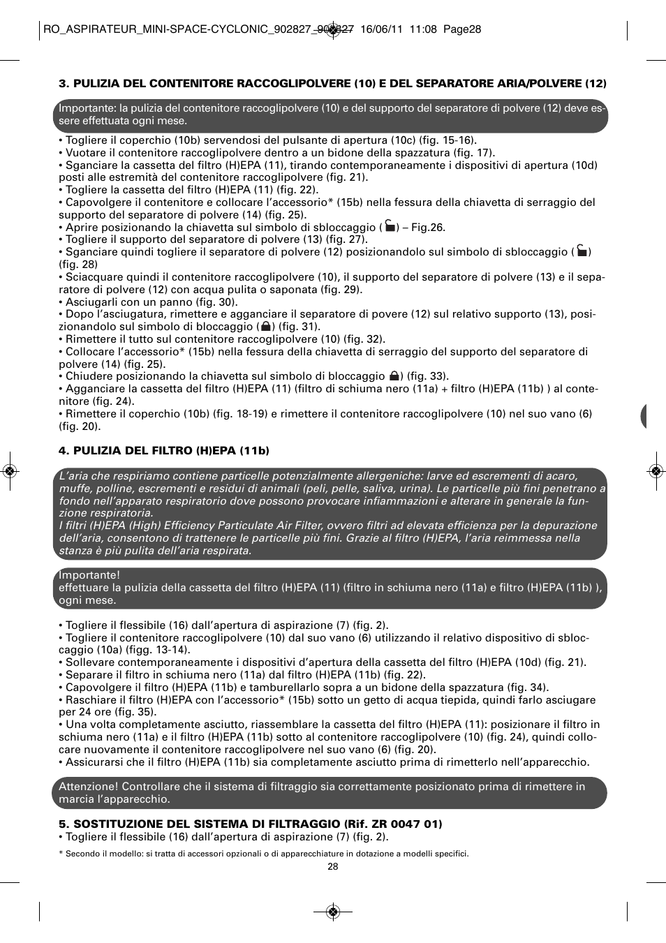ROWENTA MINI SPACE CYCLONIC RO3349 User Manual | Page 32 / 64