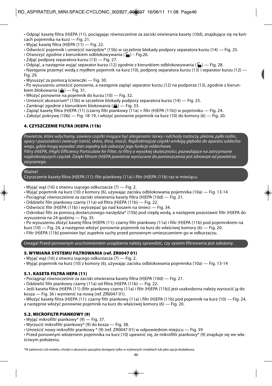 ROWENTA MINI SPACE CYCLONIC RO3349 User Manual | Page 50 / 64