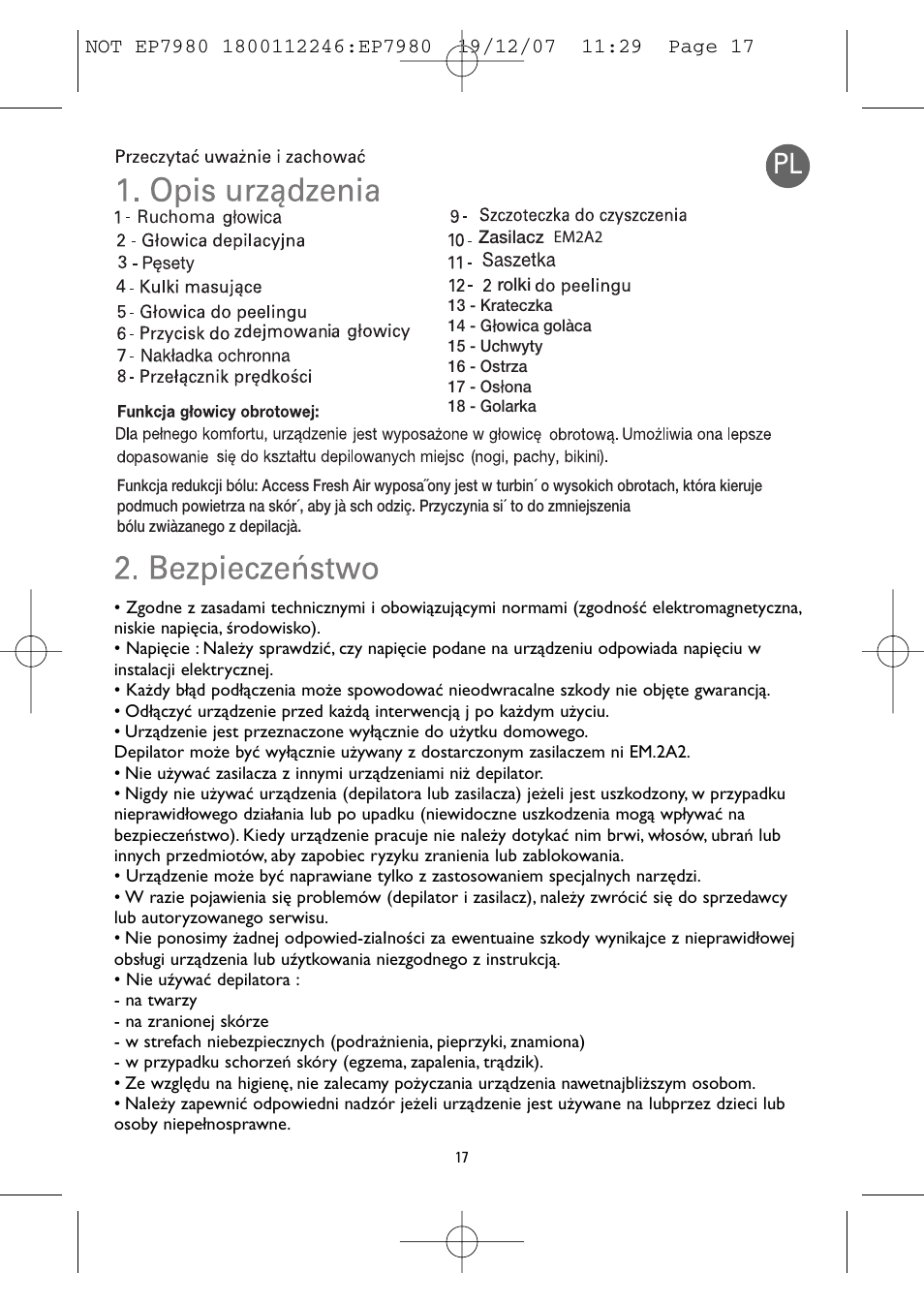 ROWENTA FRESH AIR EP7980 User Manual | Page 19 / 30