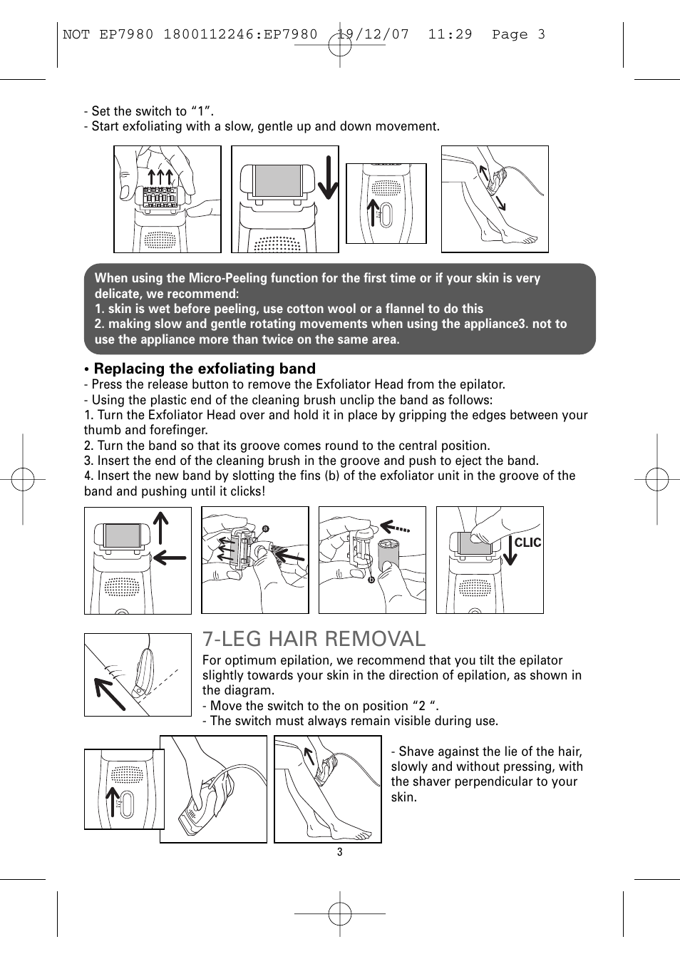 Leg hair removal | ROWENTA FRESH AIR EP7980 User Manual | Page 5 / 30