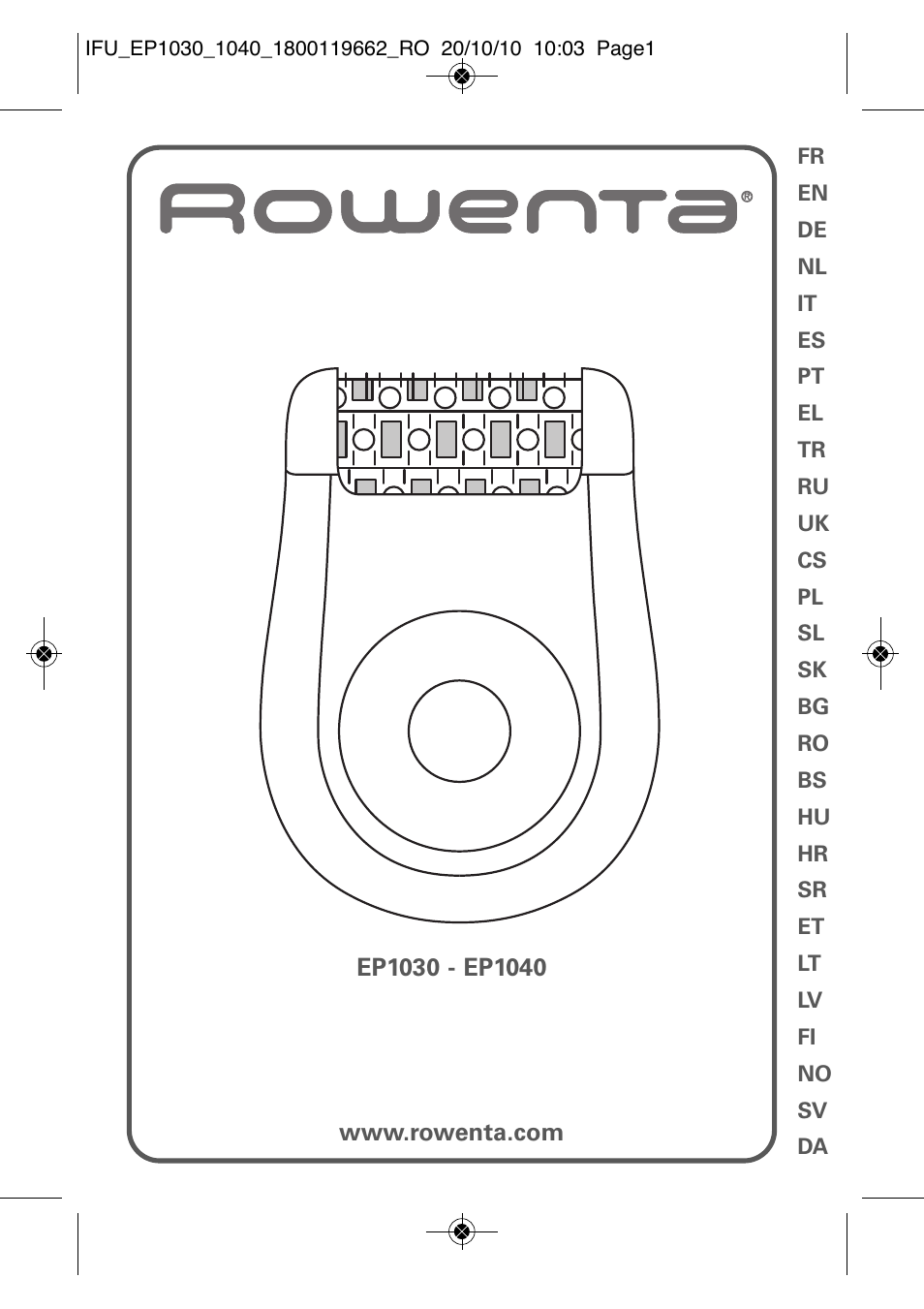 ROWENTA FASHION EP1040 User Manual | 92 pages