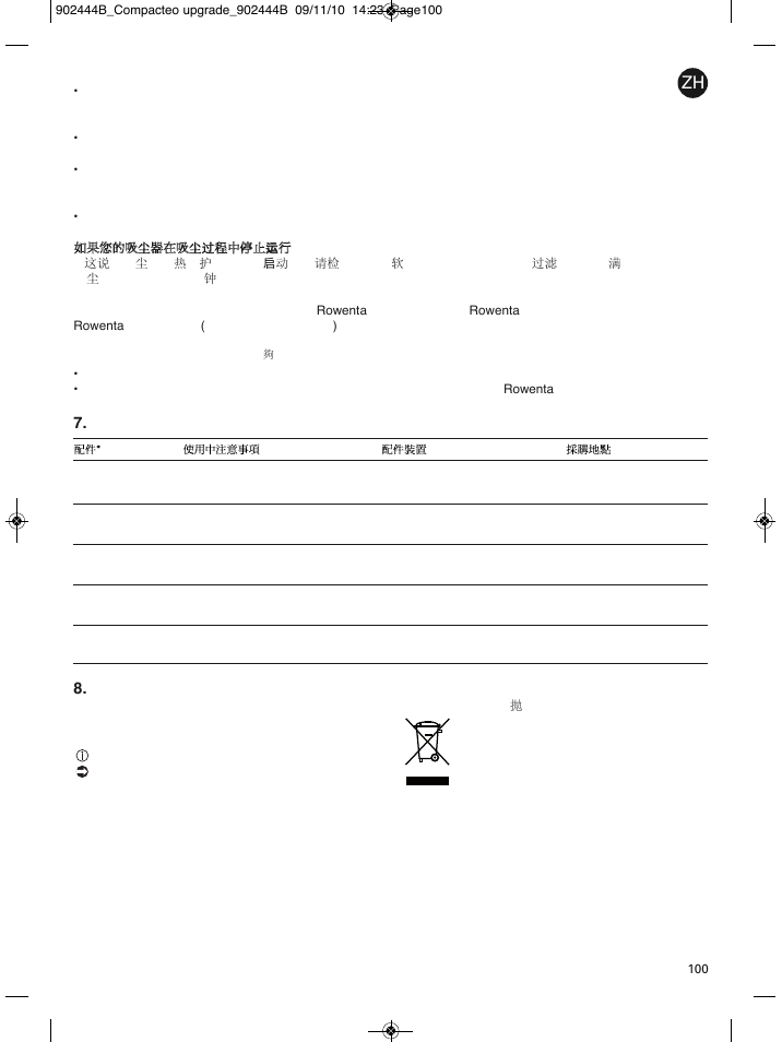 ROWENTA COMPACTEO RO1721 User Manual | Page 104 / 111