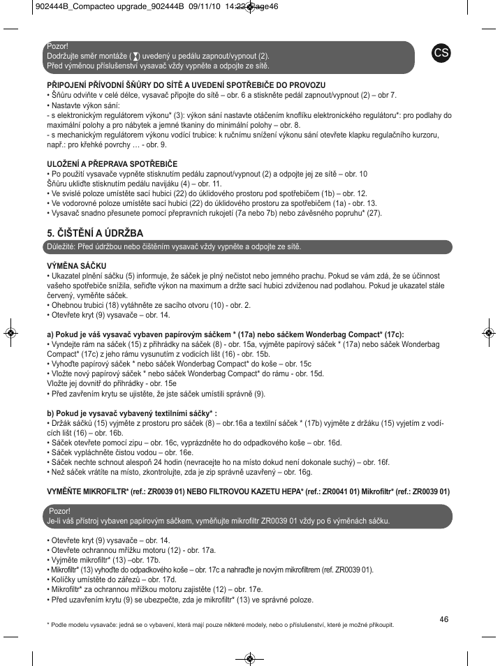 Čištění a údržba | ROWENTA COMPACTEO RO1721 User Manual | Page 50 / 111