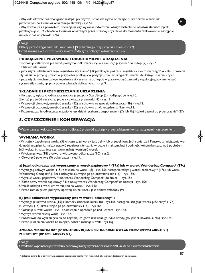 Czyszczenie i konserwacja | ROWENTA COMPACTEO RO1721 User Manual | Page 61 / 111
