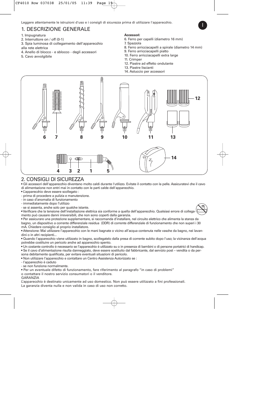 ROWENTA CURLING TONGS IMAGIN' STYLE 8 CF4010 User Manual | Page 19 / 68