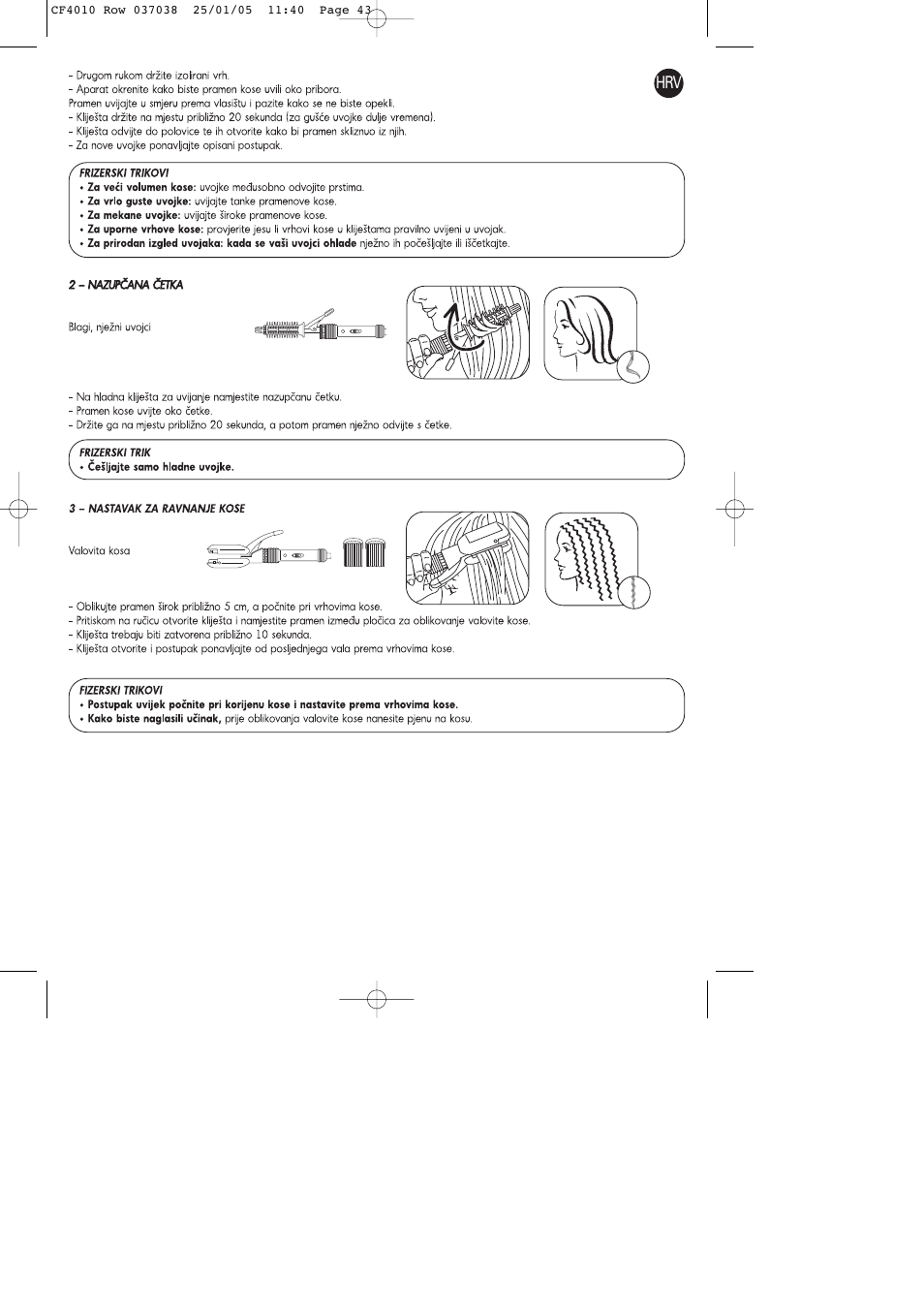 ROWENTA CURLING TONGS IMAGIN' STYLE 8 CF4010 User Manual | Page 43 / 68