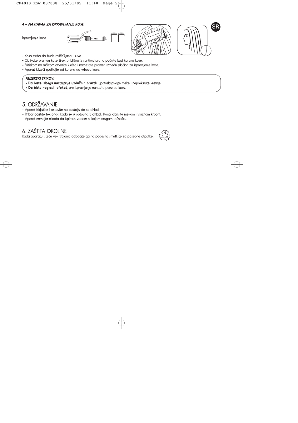 ROWENTA CURLING TONGS IMAGIN' STYLE 8 CF4010 User Manual | Page 56 / 68