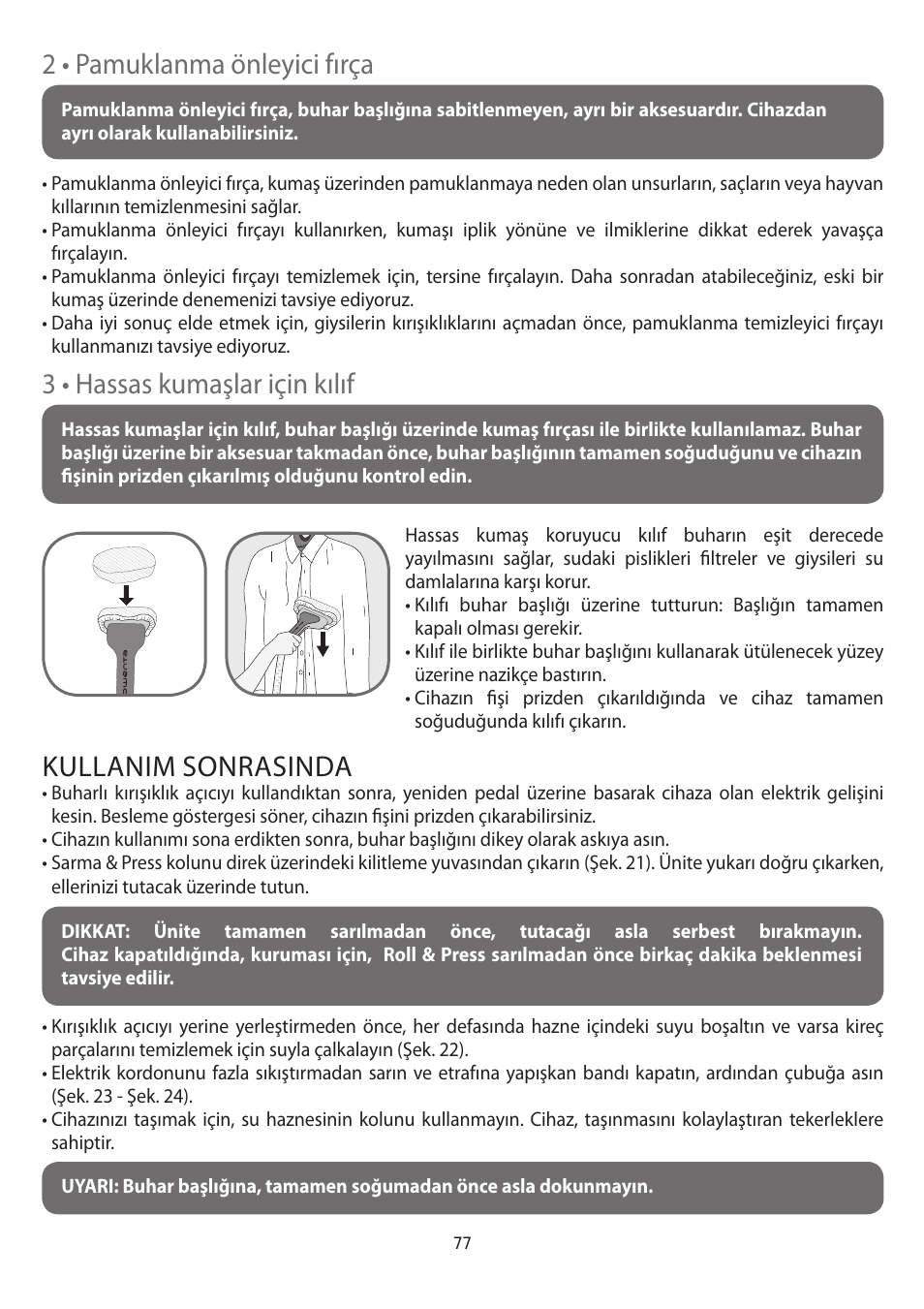 T,vnbǵgsîbt, T1bnvlmbonbúomfzjdjgsîb, T)bttbtlvnbǵmbsjîjolmg | Kullanim sonrasinda | ROWENTA MASTER VALET IS6300 User Manual | Page 82 / 125