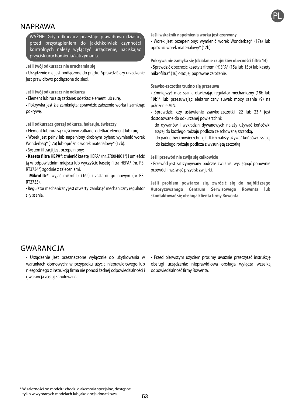 Gwarancja, Naprawa | ROWENTA RO54xx serie User Manual | Page 57 / 130