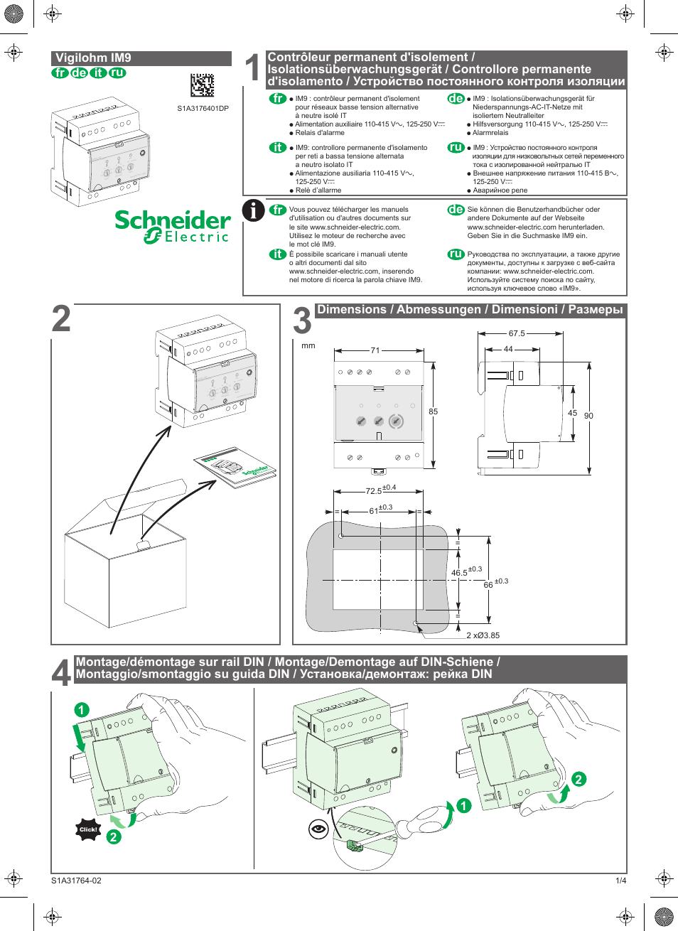 It de de fr it fr | Schneider Electric Vigilohm IM9 User Manual | Page 5 / 10