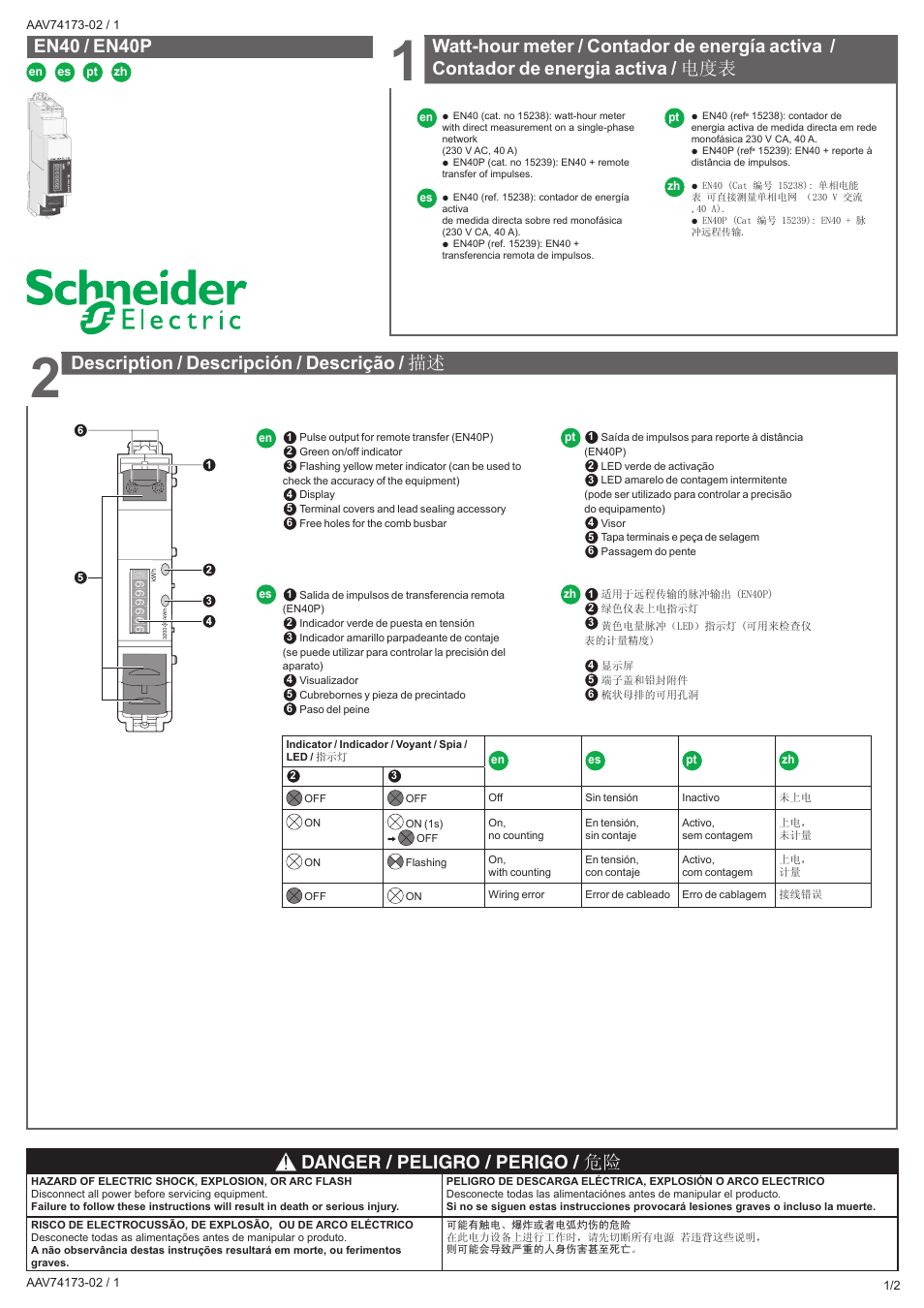 Schneider Electric EN40P User Manual | 10 pages