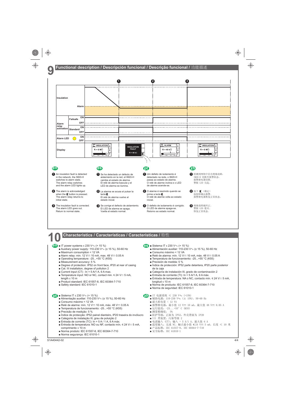 Es en zh pt | Schneider Electric Vigilohm IM20-H User Manual | Page 4 / 10