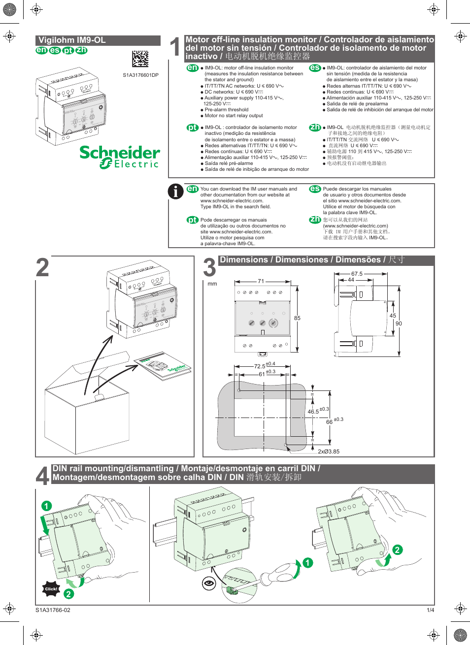 Schneider Electric Vigilohm IM9-OL User Manual | 10 pages