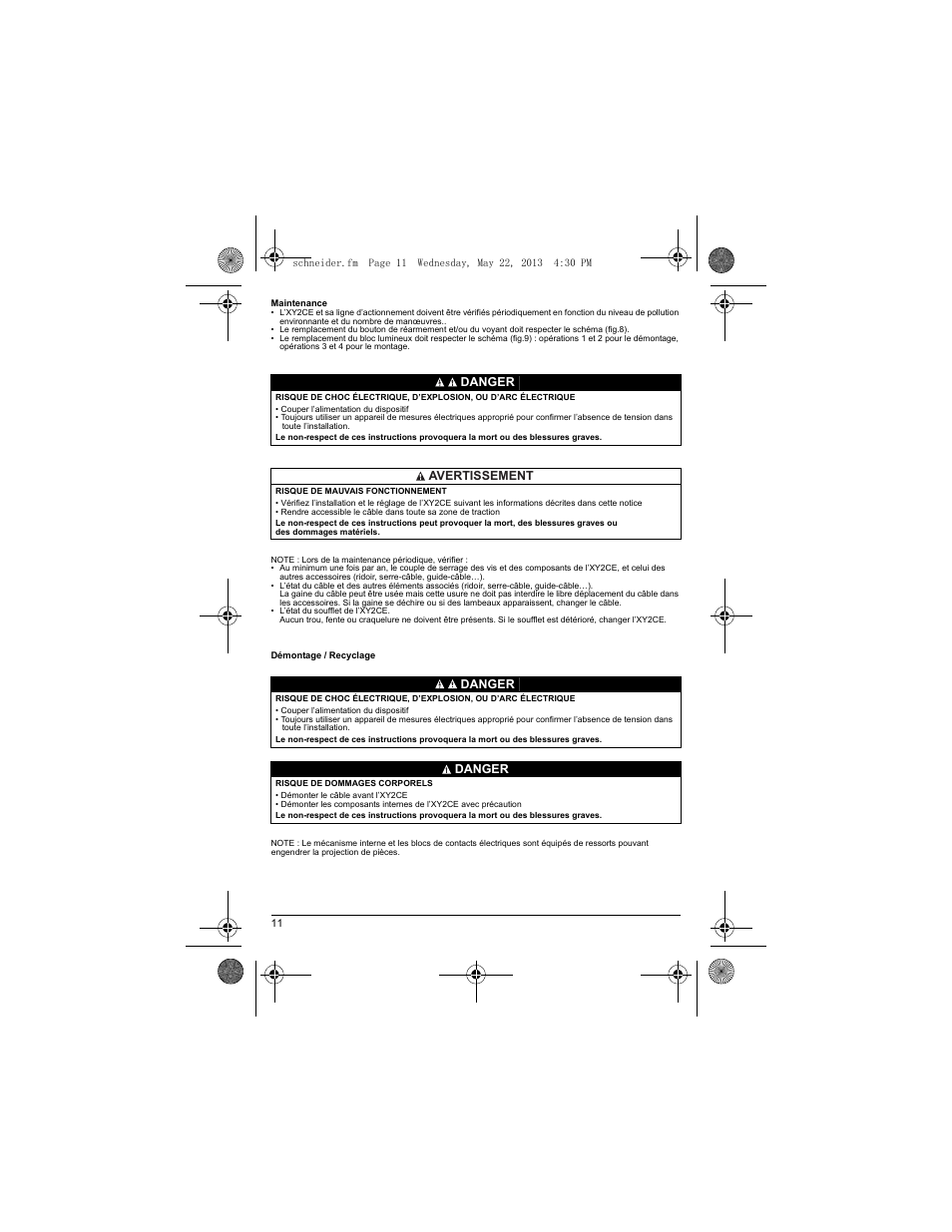 Schneider Electric XY2 CE User Manual | Page 13 / 73