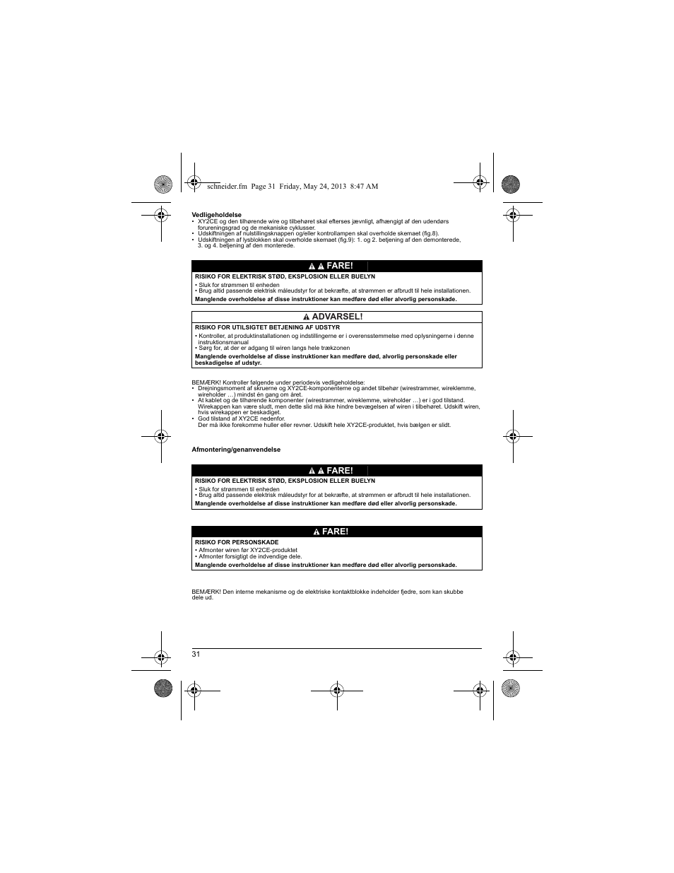 Schneider Electric XY2 CE User Manual | Page 33 / 73