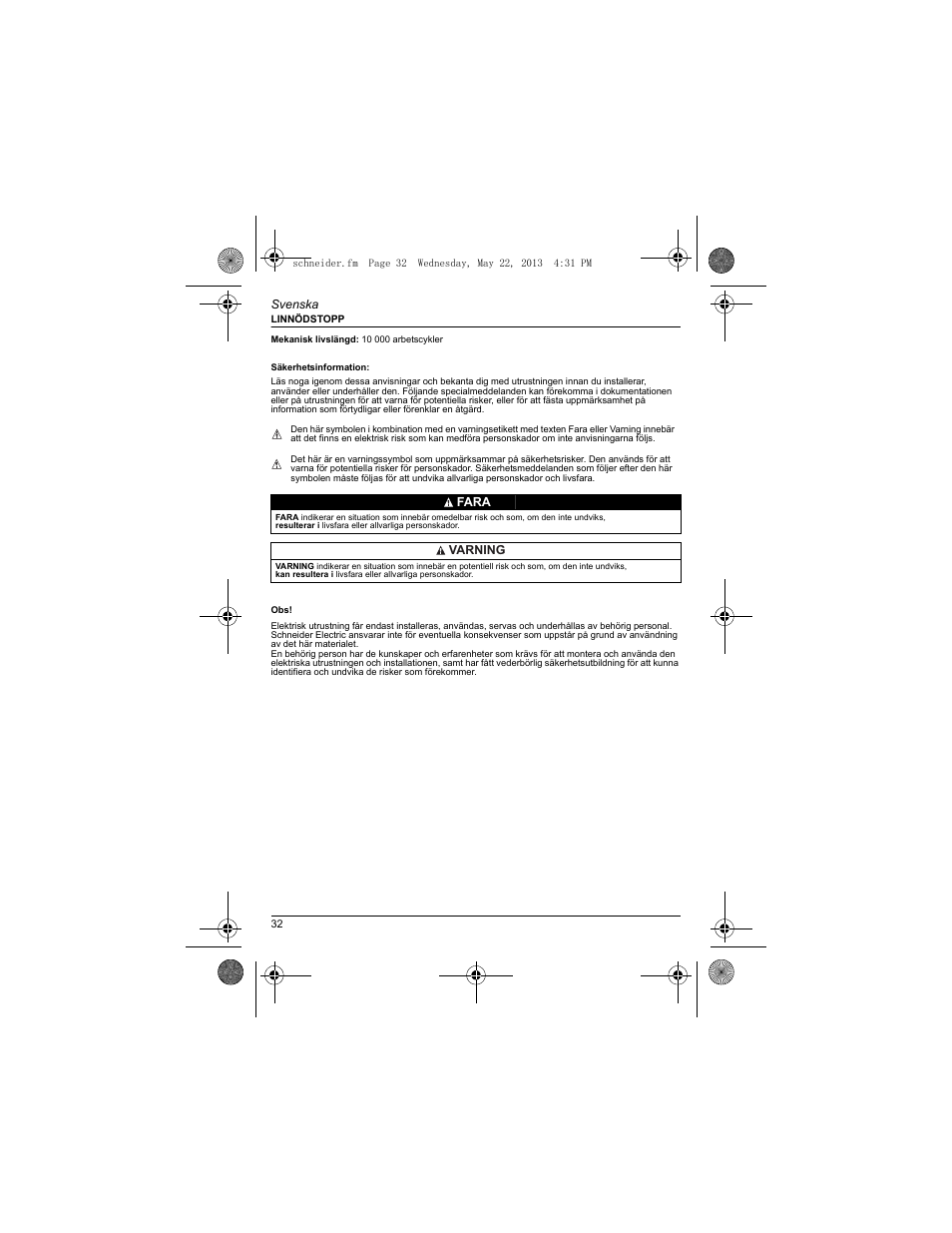 Schneider Electric XY2 CE User Manual | Page 34 / 73