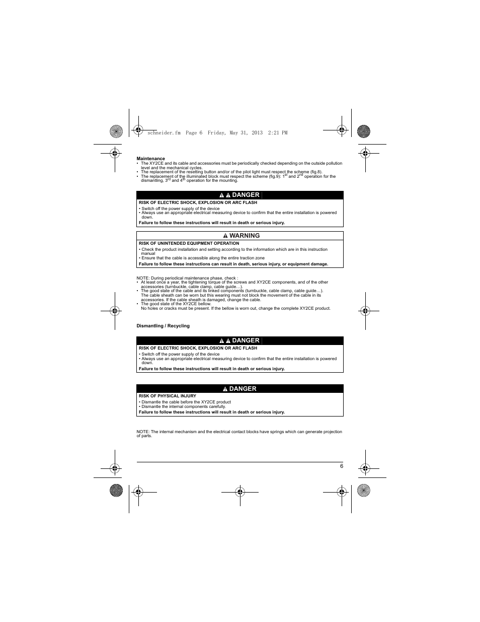 Schneider Electric XY2 CE User Manual | Page 8 / 73