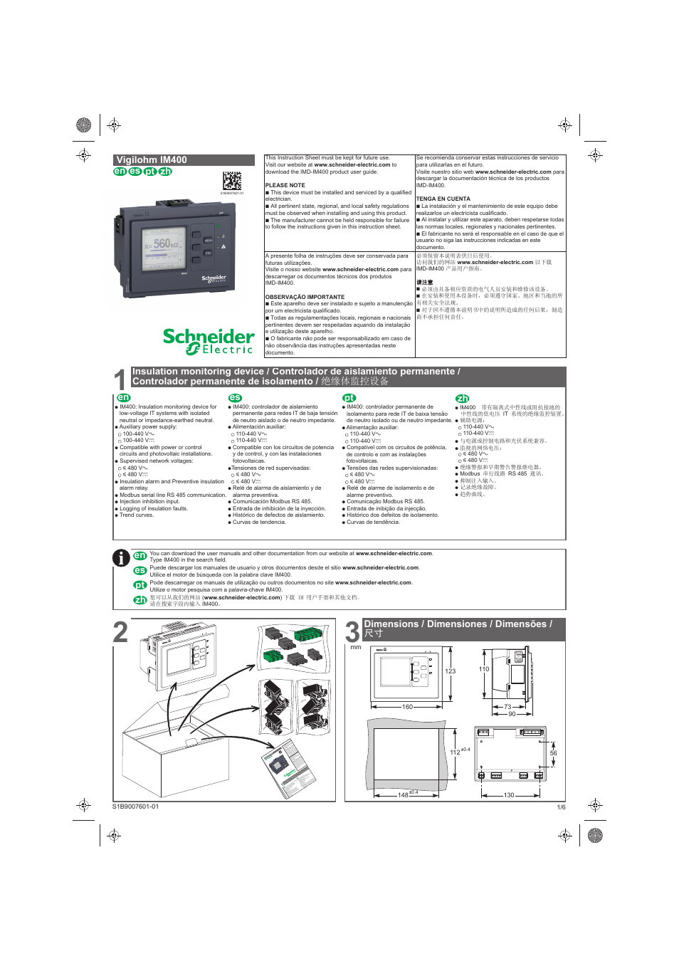 Schneider Electric Vigilohm IM400 User Manual | 14 pages