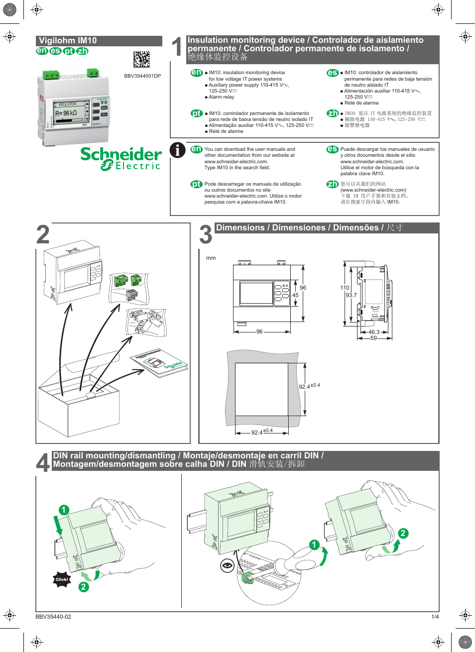 Schneider Electric Vigilohm IM10 User Manual | 10 pages