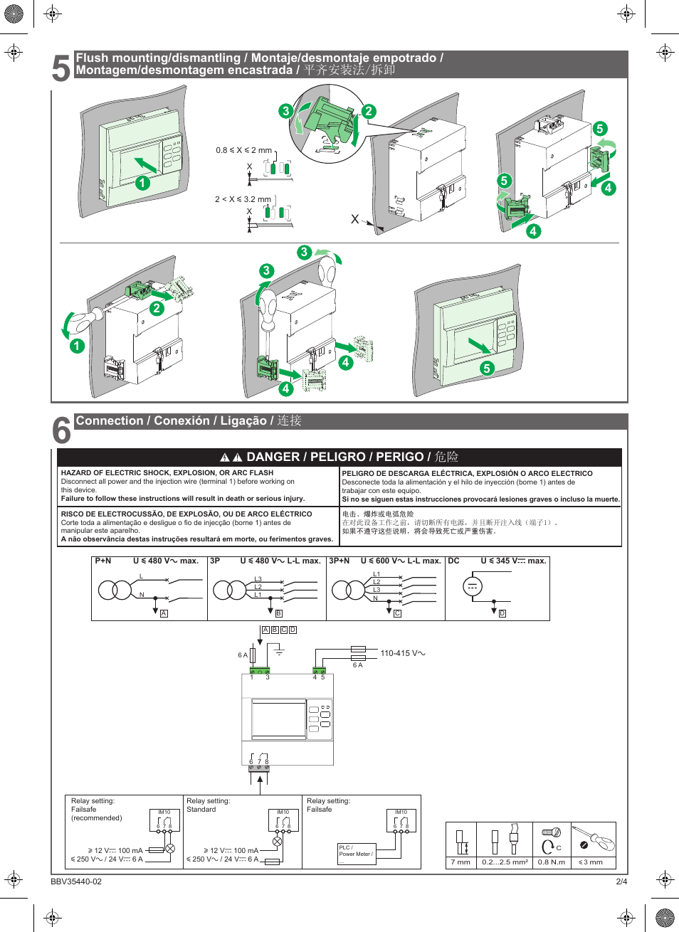 51 danger / peligro / perigo / 危险 | Schneider Electric Vigilohm IM10 User Manual | Page 2 / 10