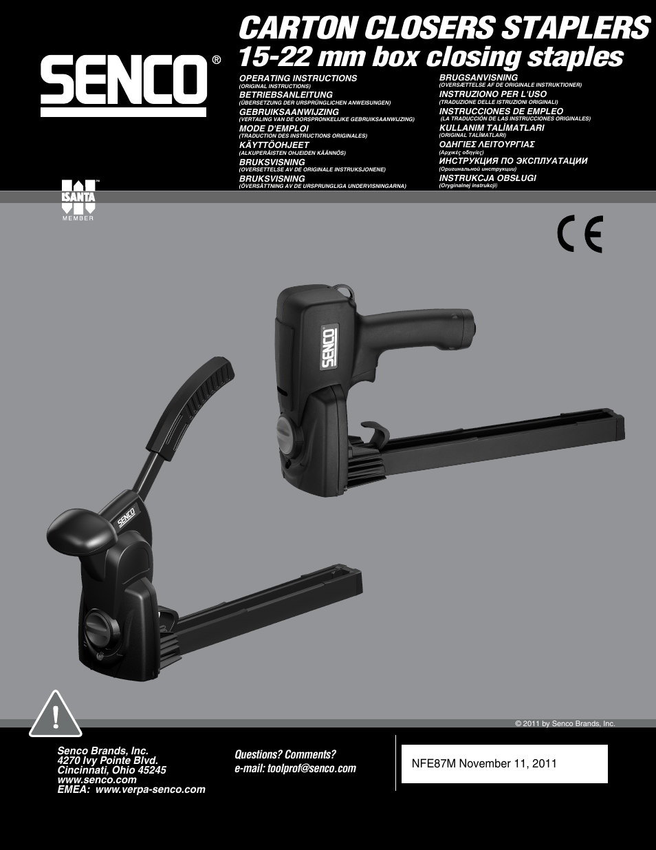 Senco CARTON CLOSERS STAPLERS User Manual | 32 pages