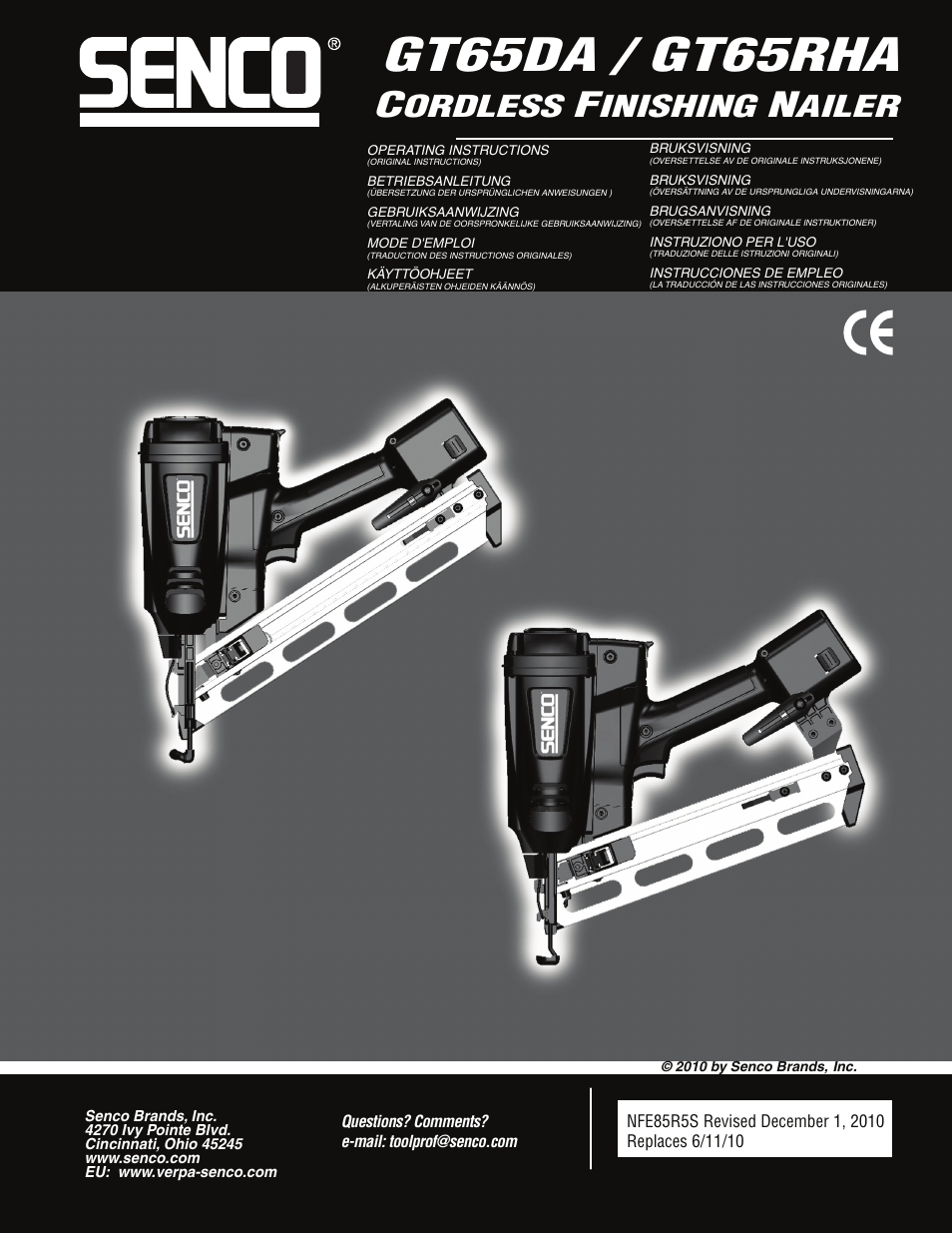 Senco GT65RHA User Manual | 73 pages