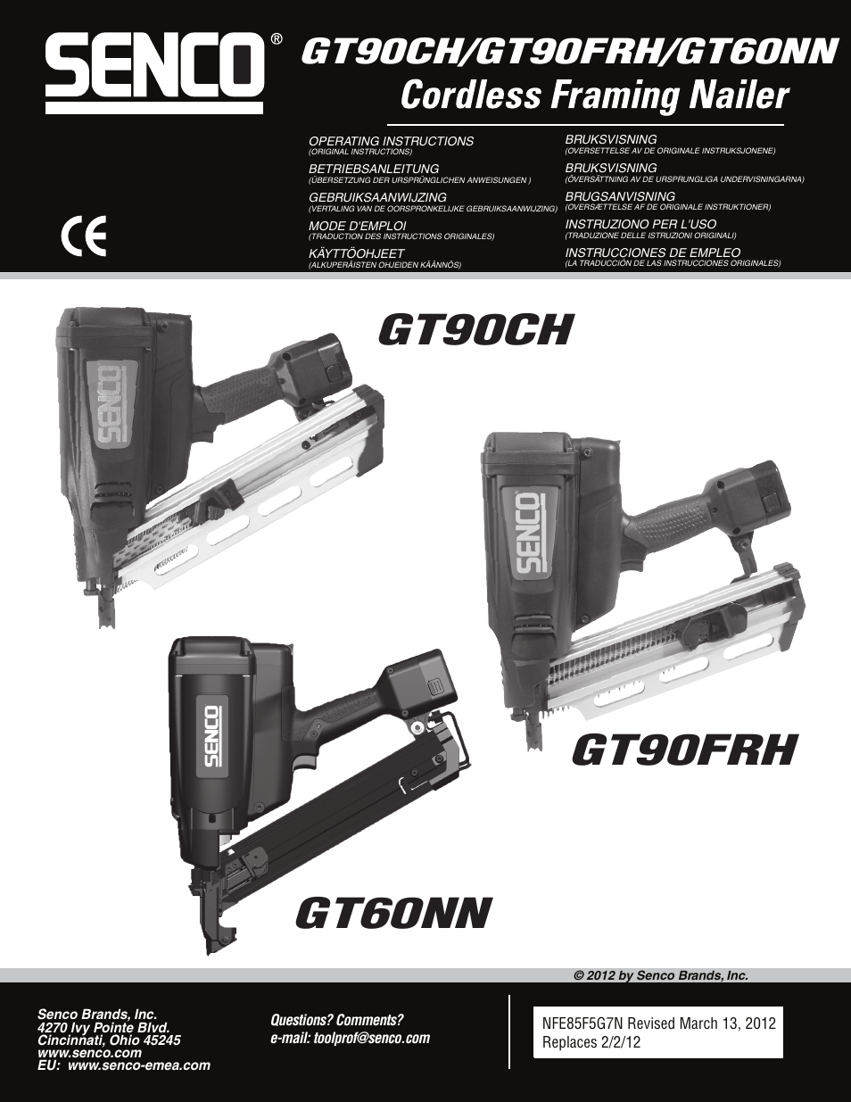 Senco GT60NN User Manual | 73 pages