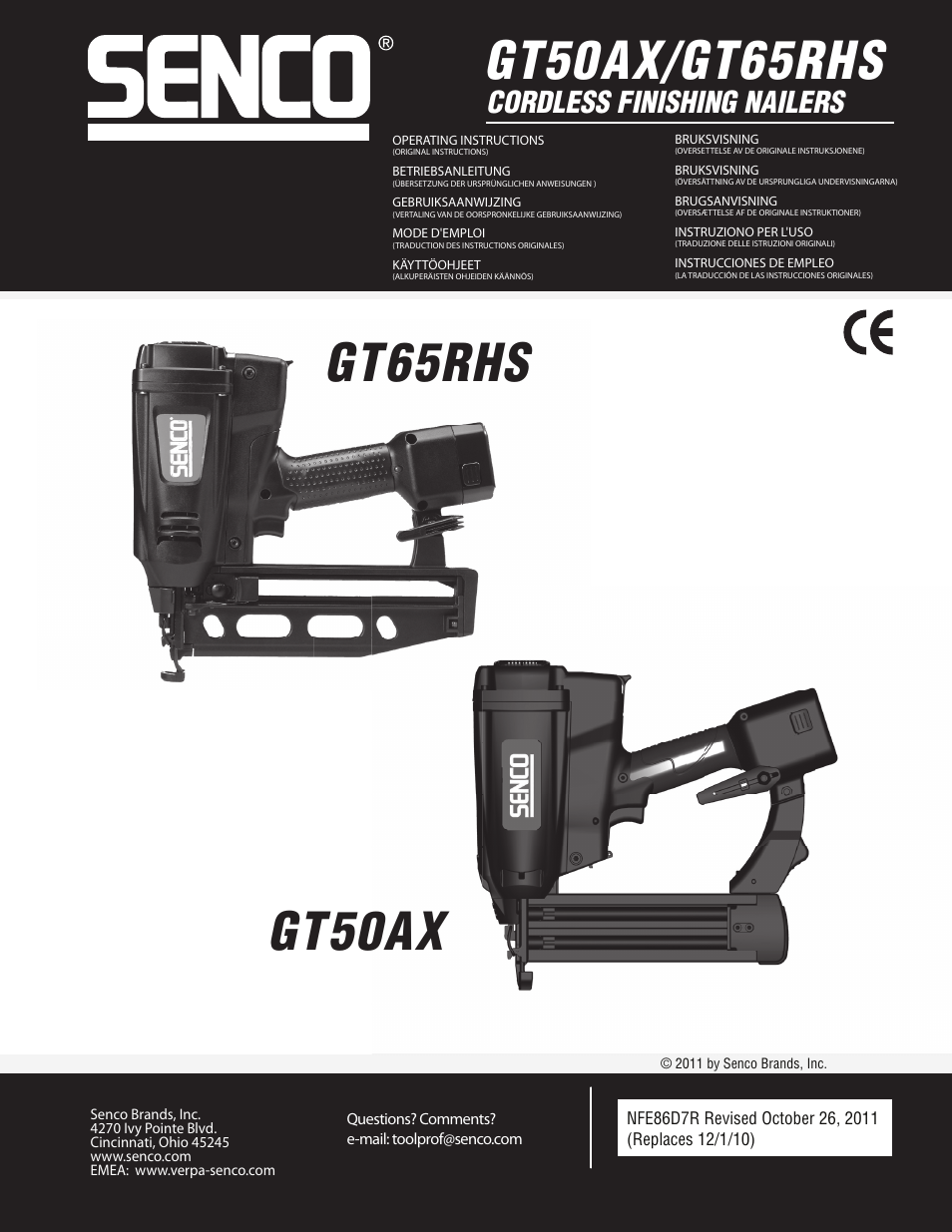 Senco GT50AX User Manual | 72 pages