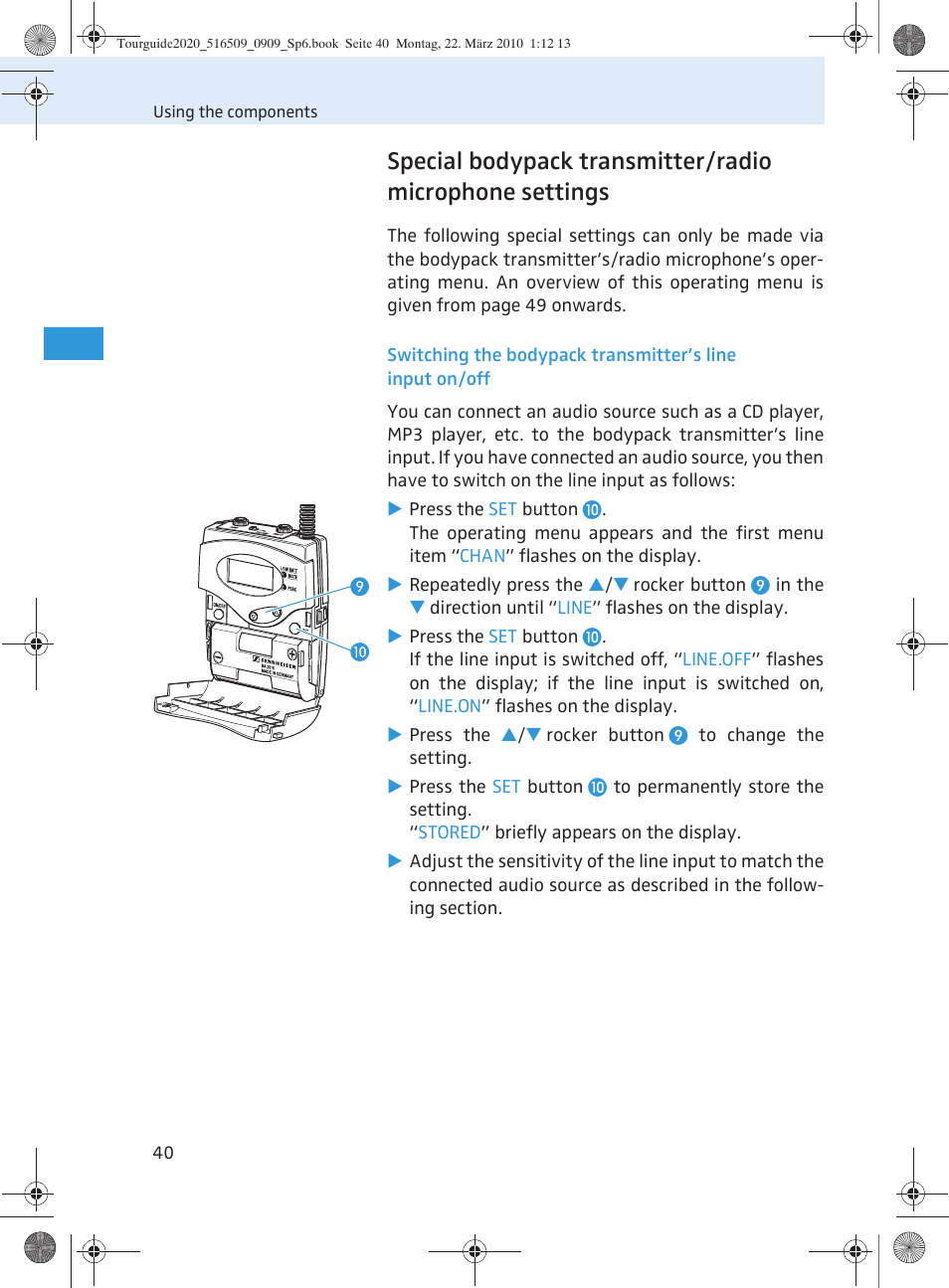 Sennheiser SR 2020-D User Manual | Page 108 / 196