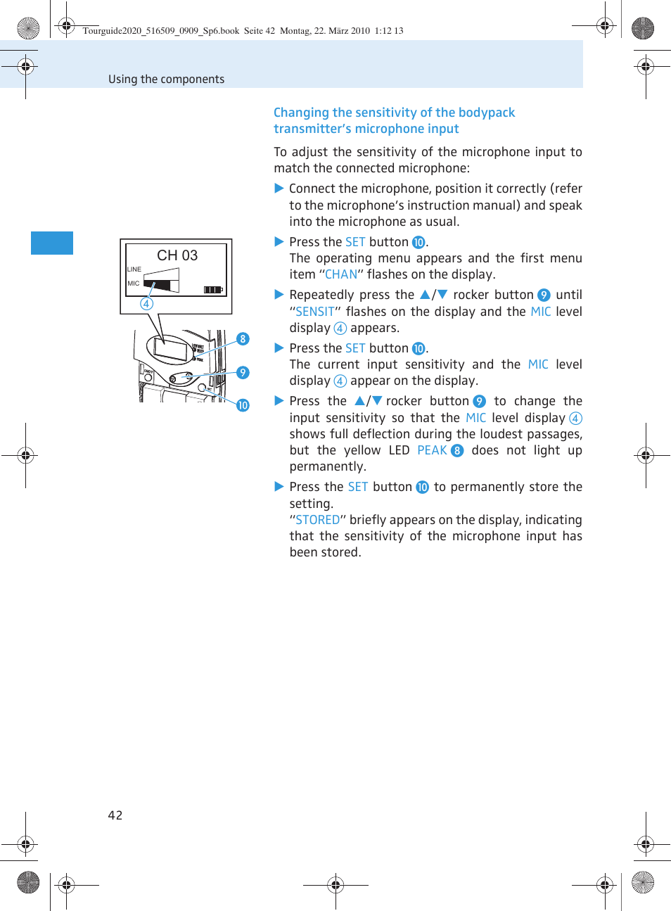 Sennheiser SR 2020-D User Manual | Page 110 / 196