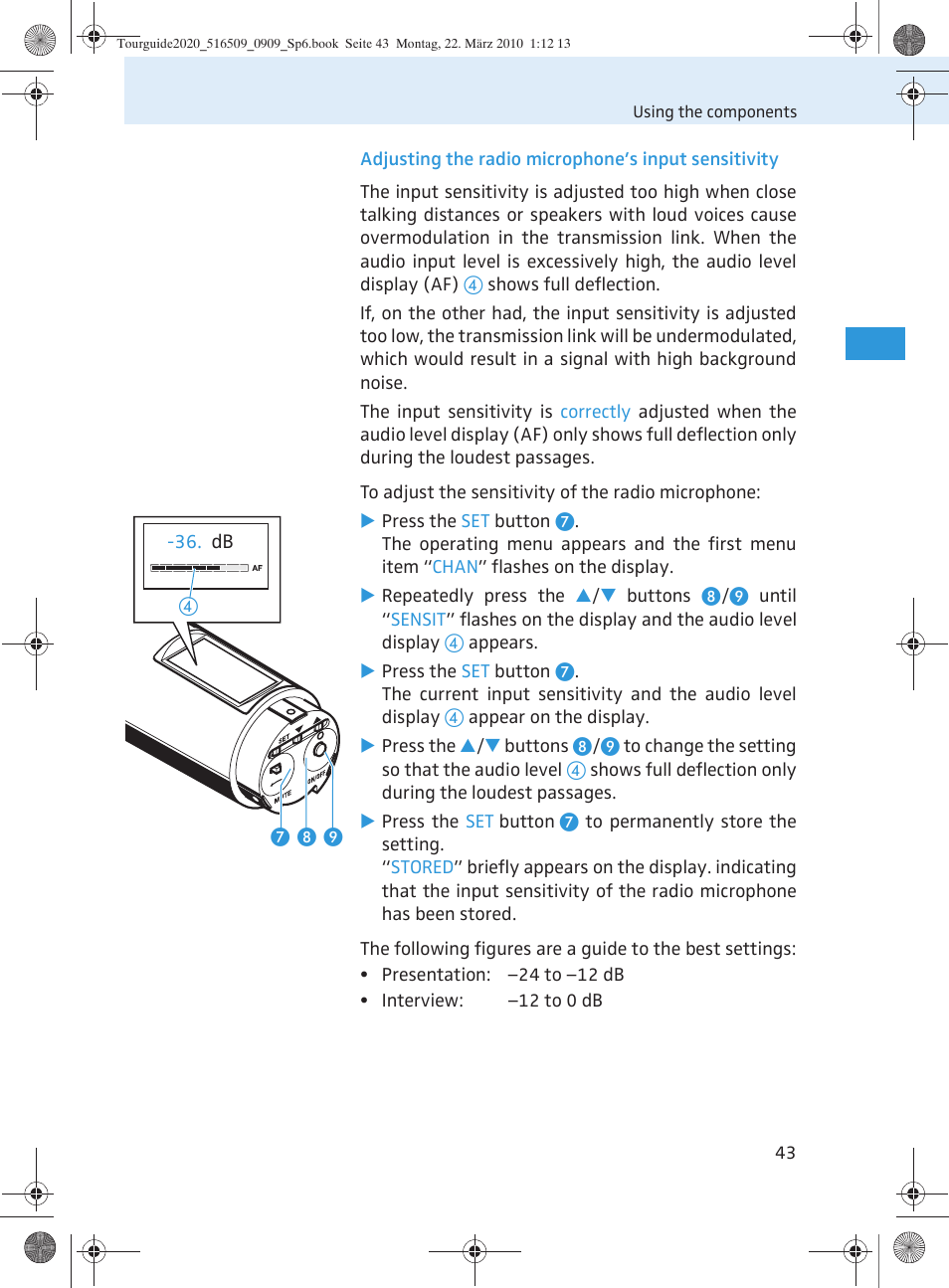 Sennheiser SR 2020-D User Manual | Page 111 / 196