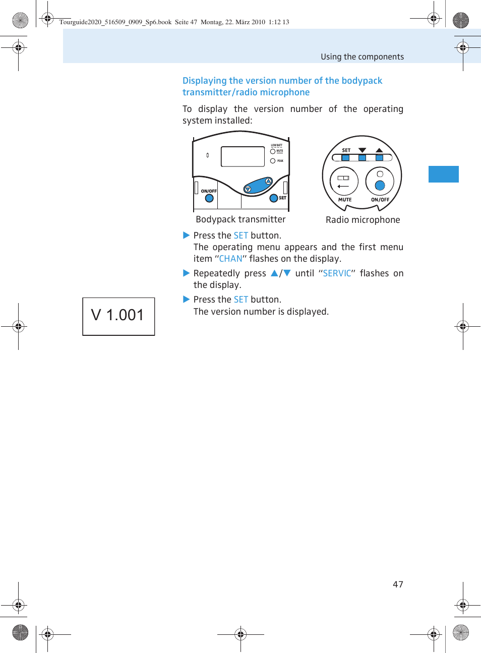 V 1.001 | Sennheiser SR 2020-D User Manual | Page 115 / 196